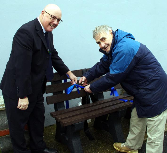 Alan Roach jnr and Brian Lees cut the ribbon