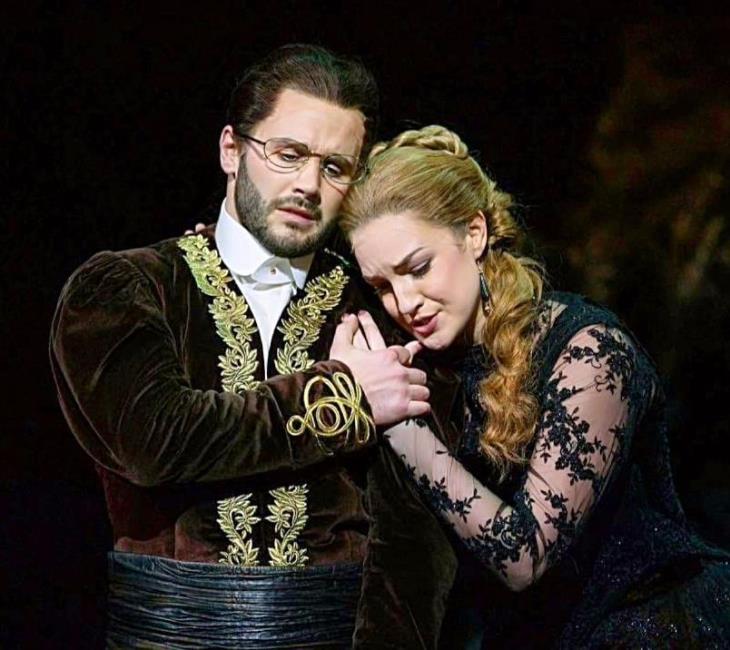 A dramatic moment on the operatic stage