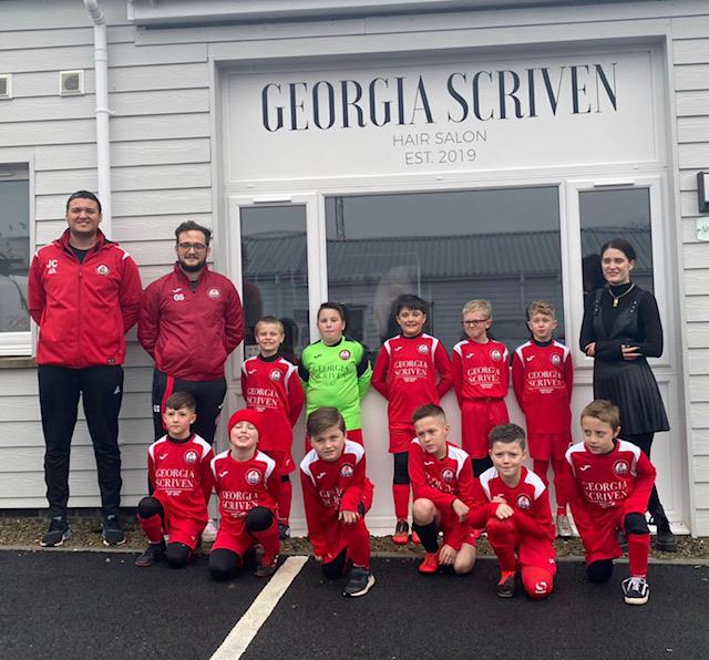 Milford United Under 8s wearing new kit