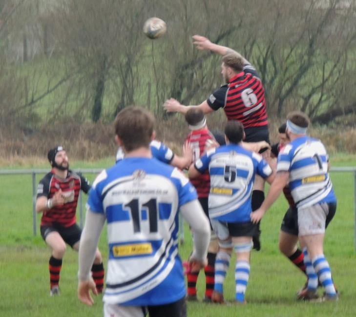 Andrew Cooke wins this lineout for Tenby