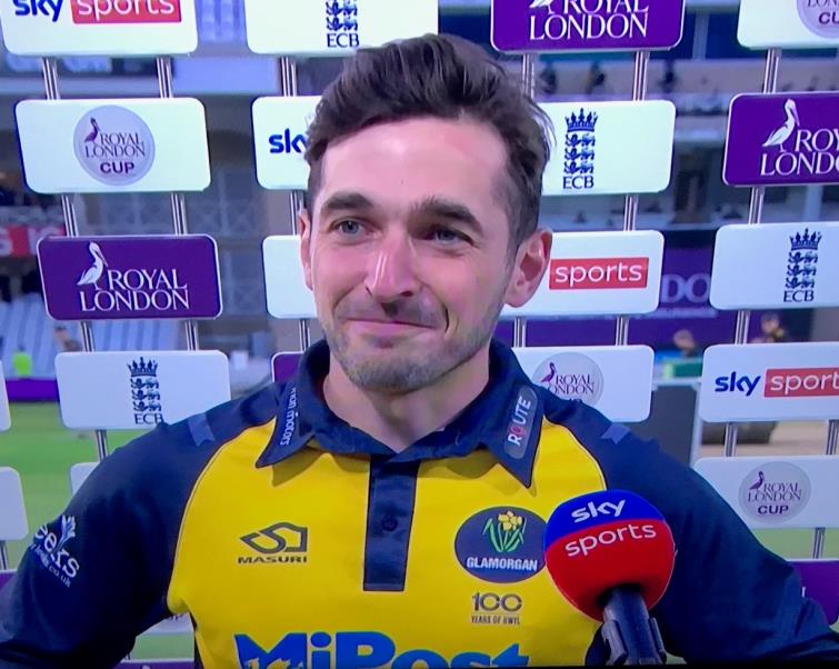 Andrew at the Man of the Match presentation