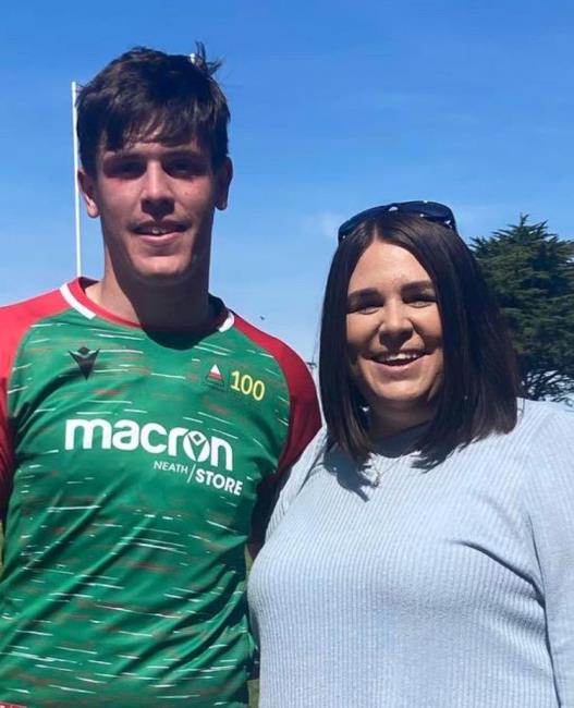Ann-Marie and son Iestyn, Crymych Youth captain