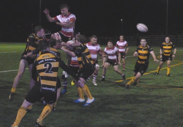 Milford Haven and St Davids contest possession at the lineout