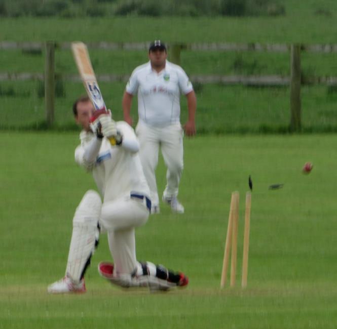 Lewis Haines is bowled