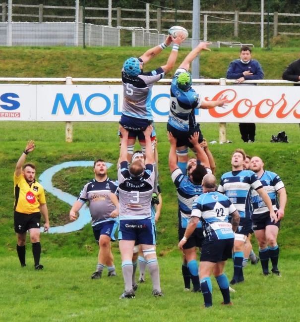 Alex Jenkins wins lineout ball