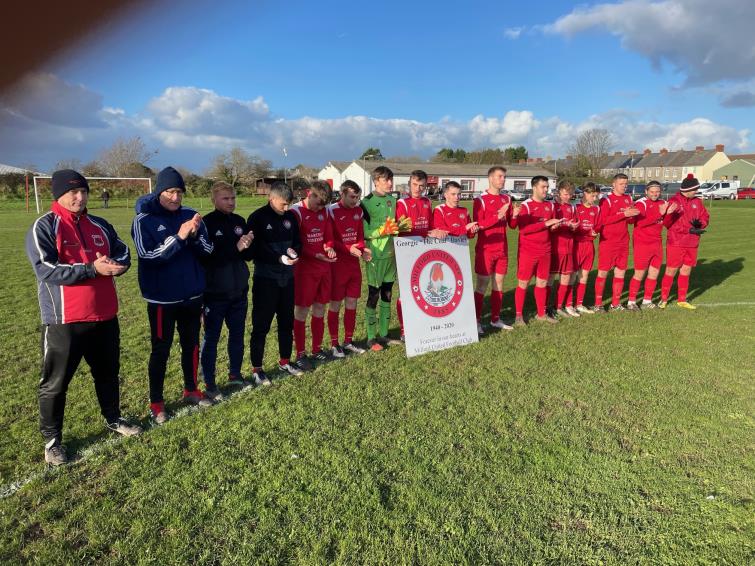 Milford United - applaud in memory of George Davies before kick off