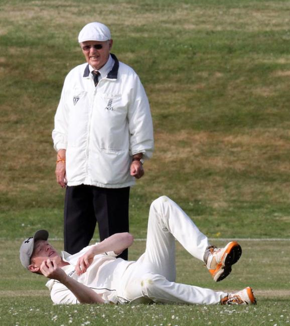 Archie Thomas takes a superb catch to dismiss Nathan Evans