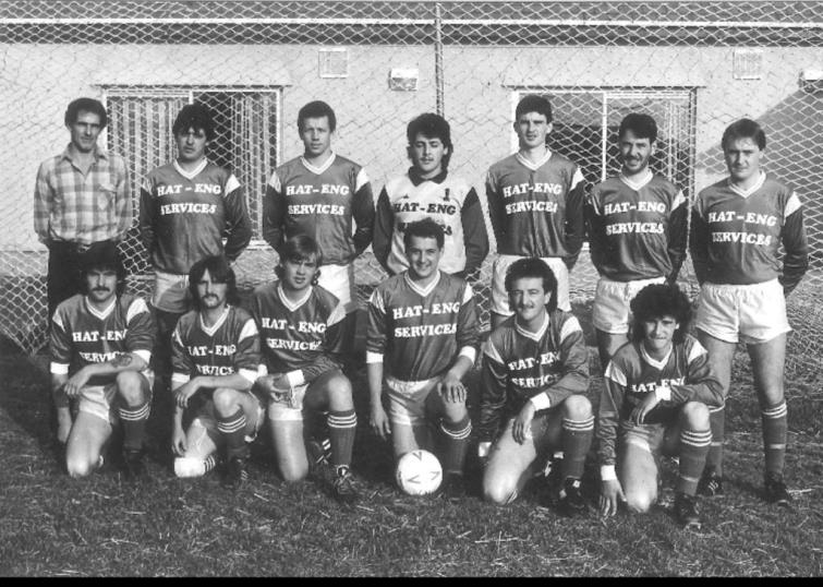 Hook football team photo - Nicholas Absalom is front row on right 