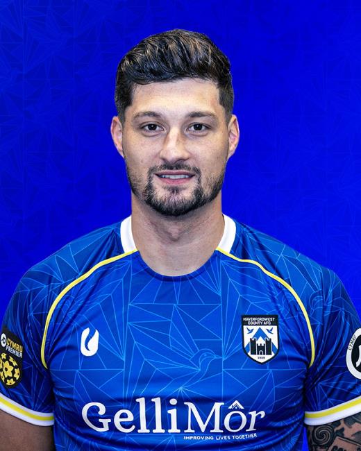 Ben Ahmun came close to scoring for Haverfordwest County, there is good news as the striker has agreed a 12 month extension on his contract.