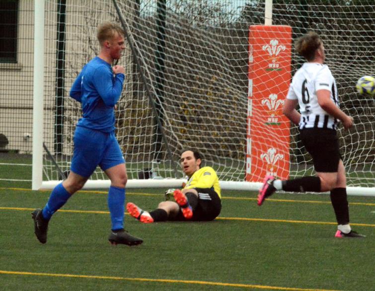 Ben Davies - is the hat-trick hero for Merlins Bridge