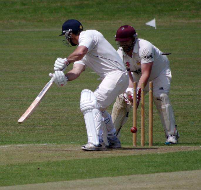 Town opener Ben Filed bowled by Burtons Luke Hayman