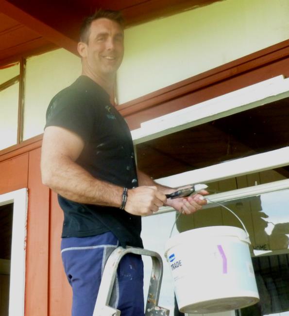 Ben up a ladder
