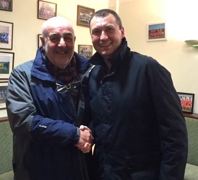 Bill Carne and Wayne Mardle - feeling cold in Winter at Haverfordwest Cricket Club