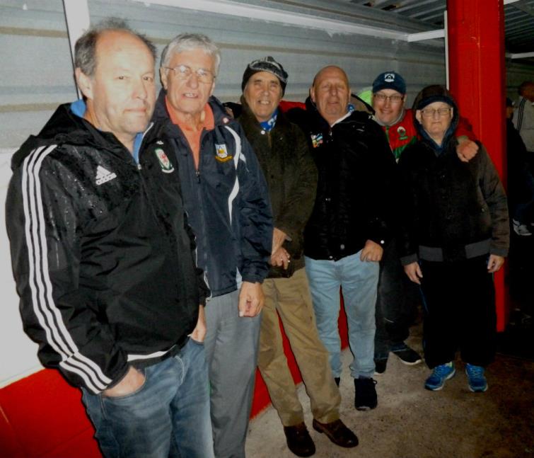 Some of the Bluebirds faithful who made the journey and braved the awful conditions