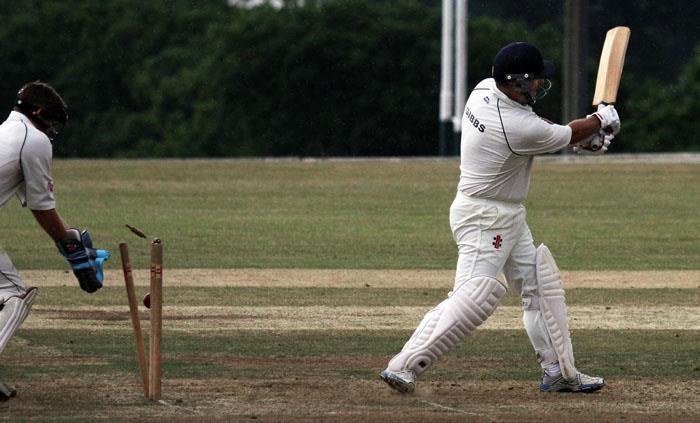 Hywel Gibbs clean bowled
