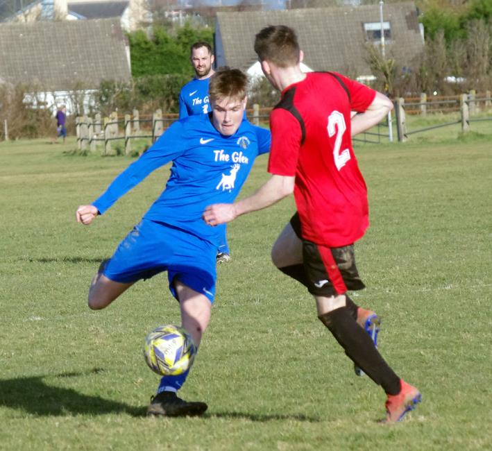 Action from Racecourse where Merlins Bridge lost at home to Pennar Robins