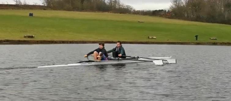 Gabriel training hard on the water