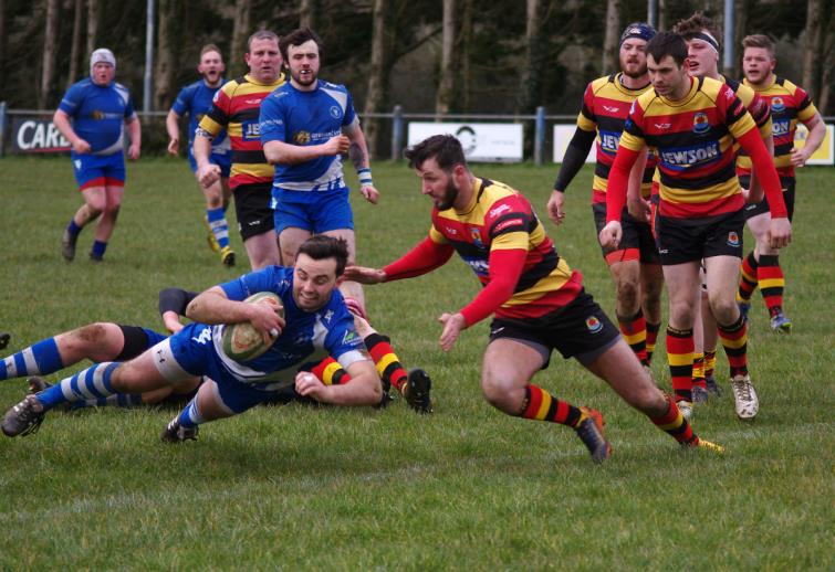 Centre Gareth Owen scores a cracking try for The Blues