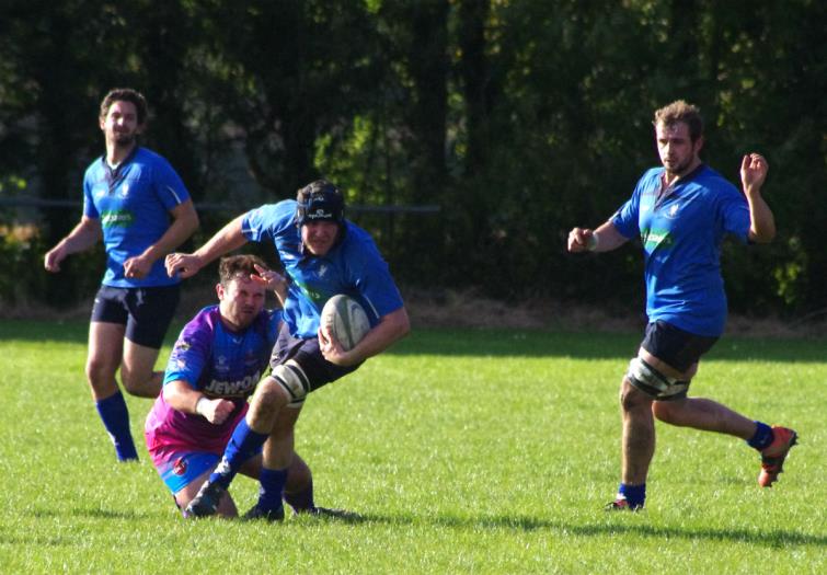 Haverfordwest centre Gareth John drives up the middle
