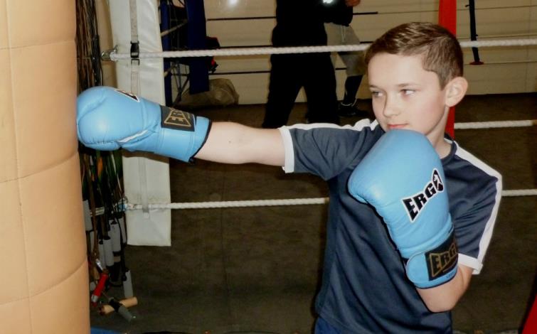 George Scale on the punch bag