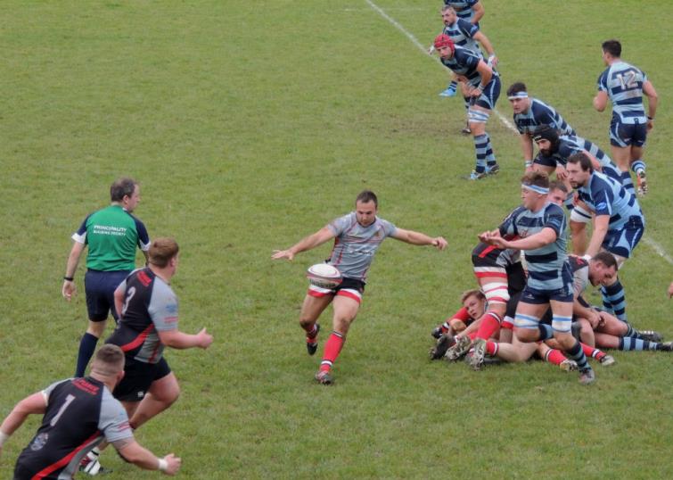 Glynneaths Ben Jones kicks for possession