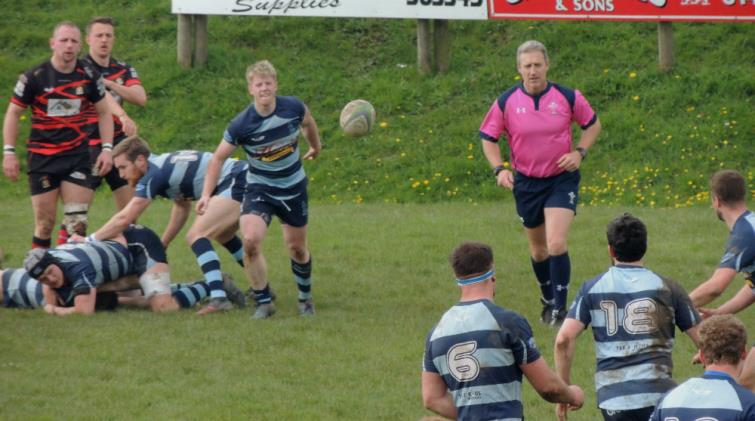 Rhys Lane gets his backs in action
