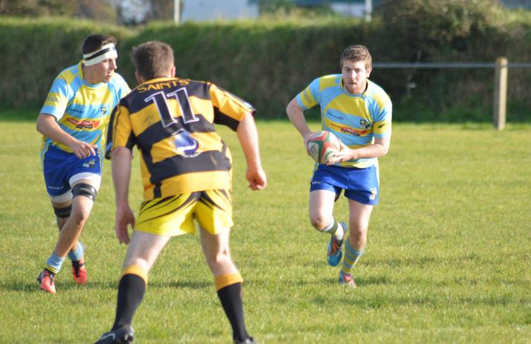 Laugharne outside half makes a break