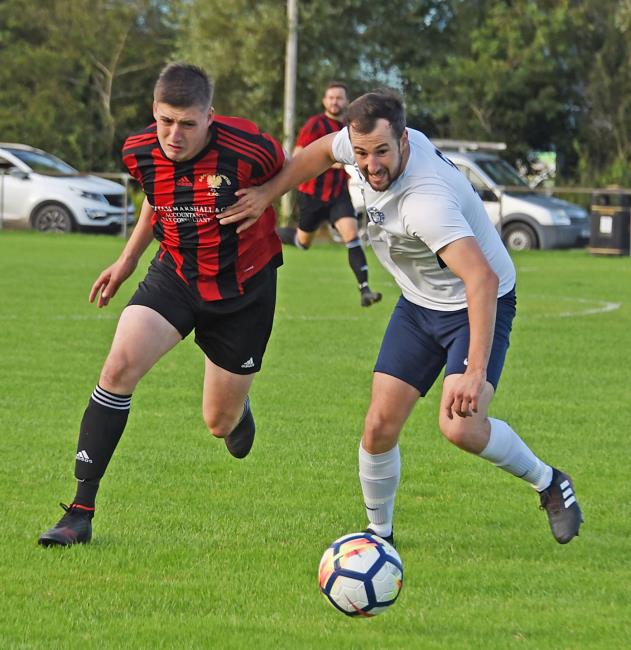Jordan Griffiths looks to attack