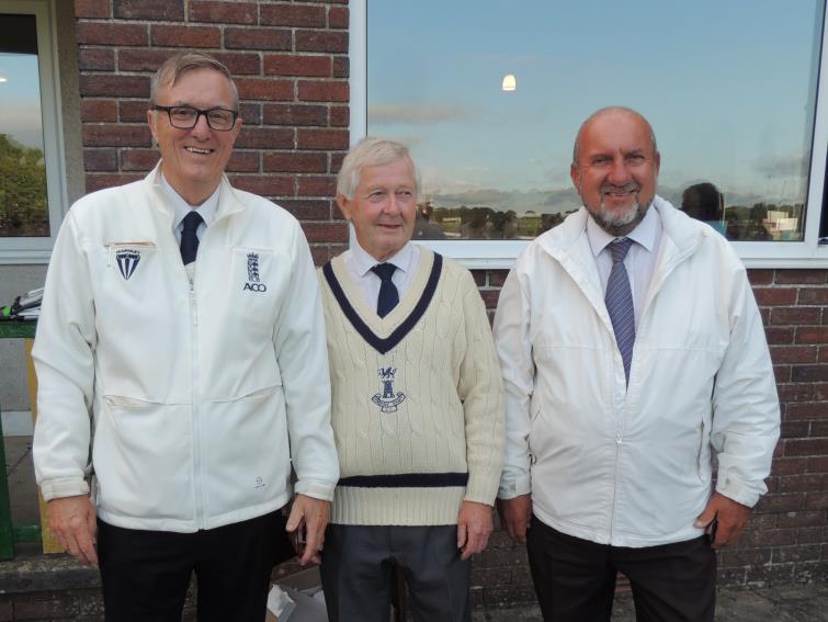 Umpires - Dave Bonner and Dave Brandon with Nick Evans