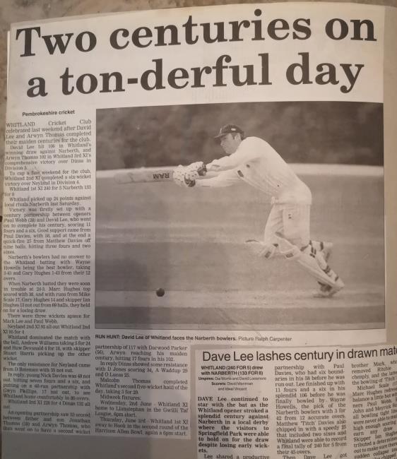 Dai Lee scores a century