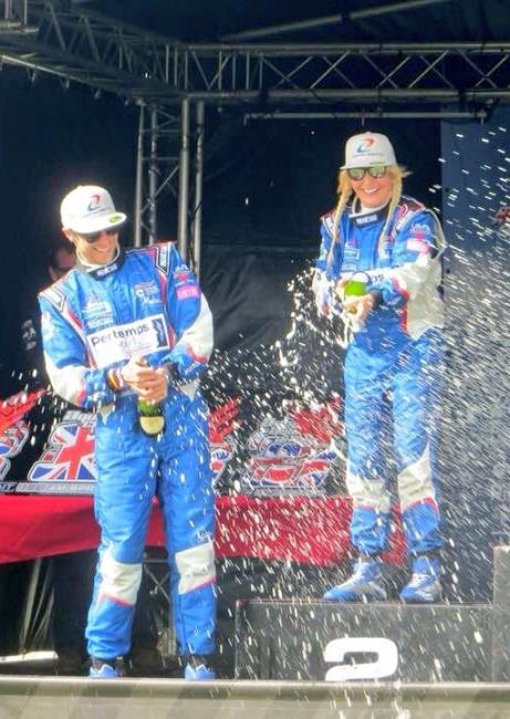 Daisy and Sam on the podium