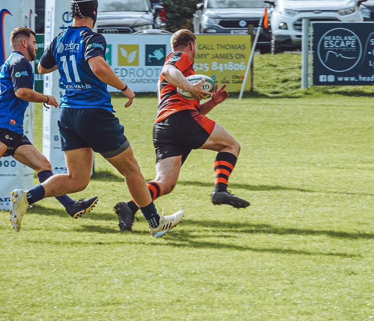 Dan Colley - fine try for Tenby flanker
