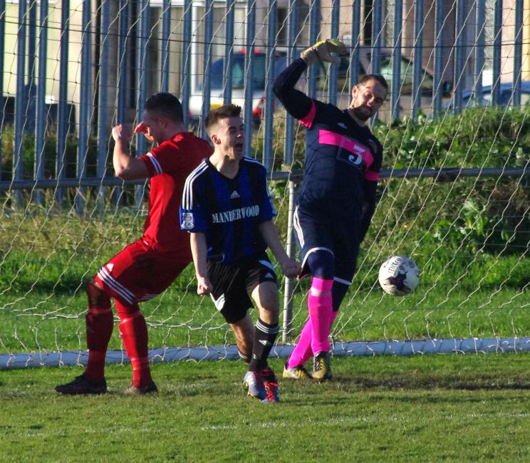 Dan Evans celebrates scoring for The Vikings against West Dragons