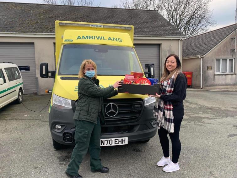 Emily delivering Christmas hampers