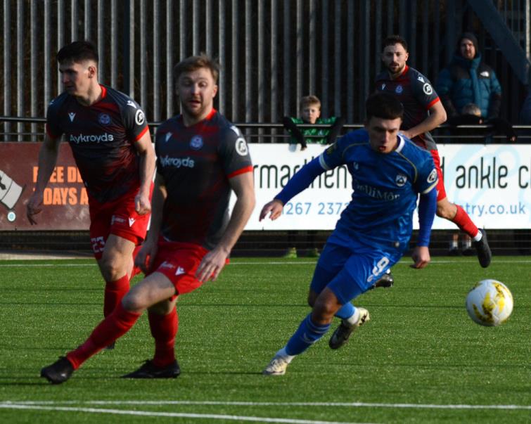Ben Fawcett worked hard up front for Haverfordwest County 
