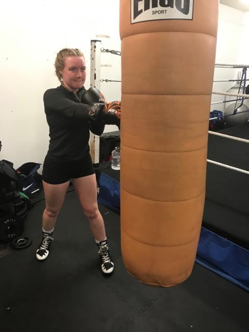 Ffion takes on the heavy bag