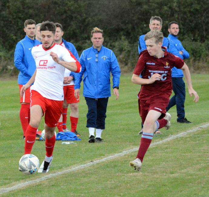 Fraser Finlay scored a brace for Merlins Bridge who beat Treboeth United to progress in West Wales Intermediate Cup