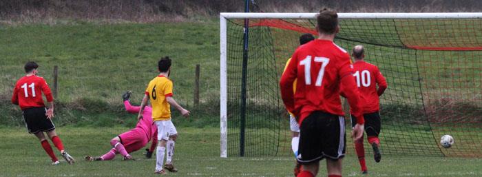 Fraser Final scores for his hat-trick for Carew. Picture by Brian McKehon