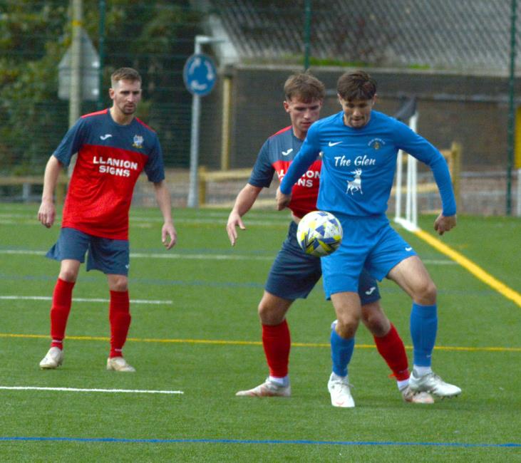 Fraser Finlay shows a neat touch for Merlins Bridge against The Swifts