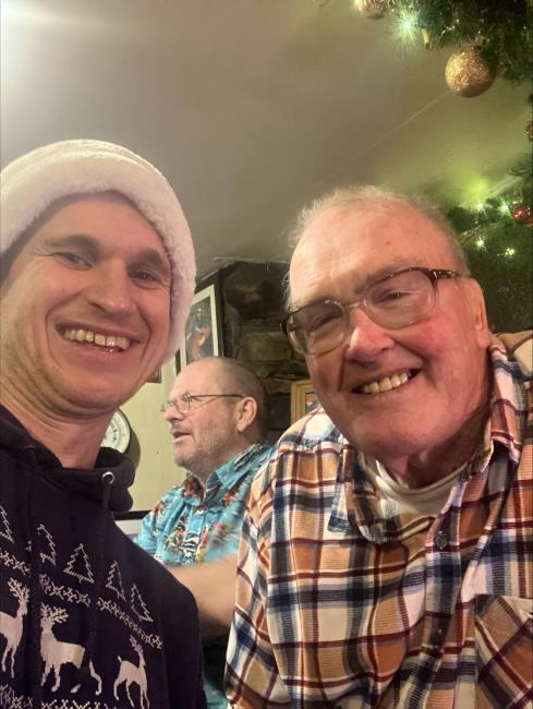 Fraser Watson with veteran Saint Dai Bennett