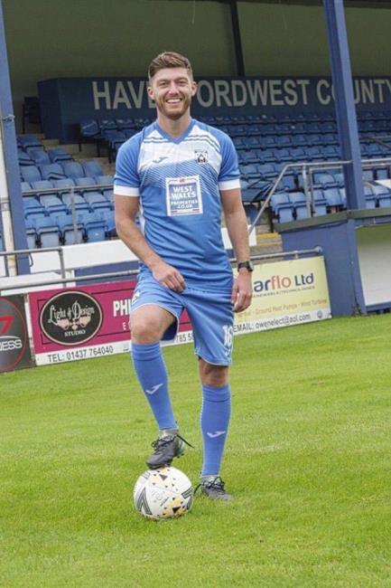 Kieran Lewis impressed in  midfield for Haverfordwest County