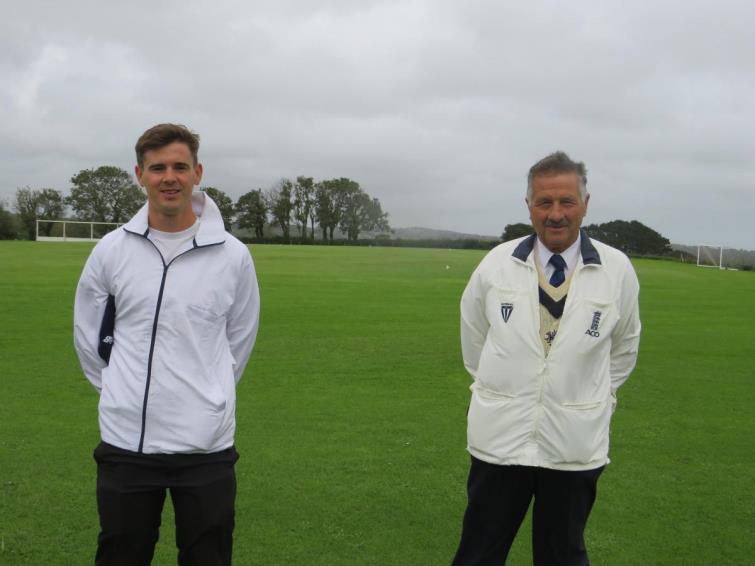 Umpires Joseph Kiff and Glyn Cole