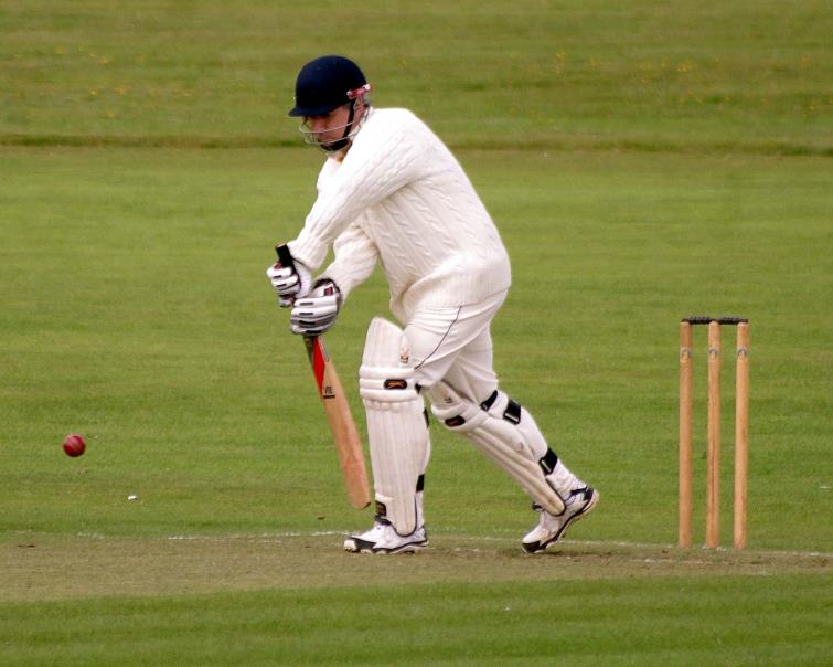 PHOTO: Kilgetty opener Anthony Bevan plays a forward defensive stroke