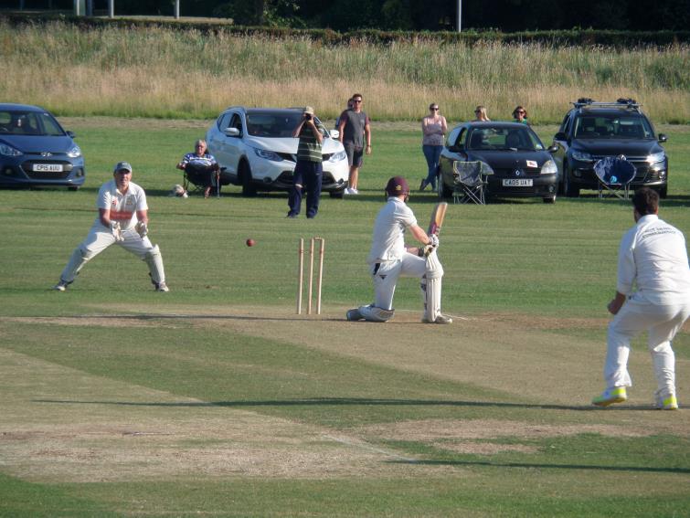 Richard Brock is bowled