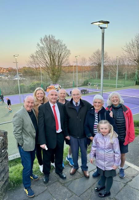 Official opening of new floodlights at Haverfordwest Tennis Club