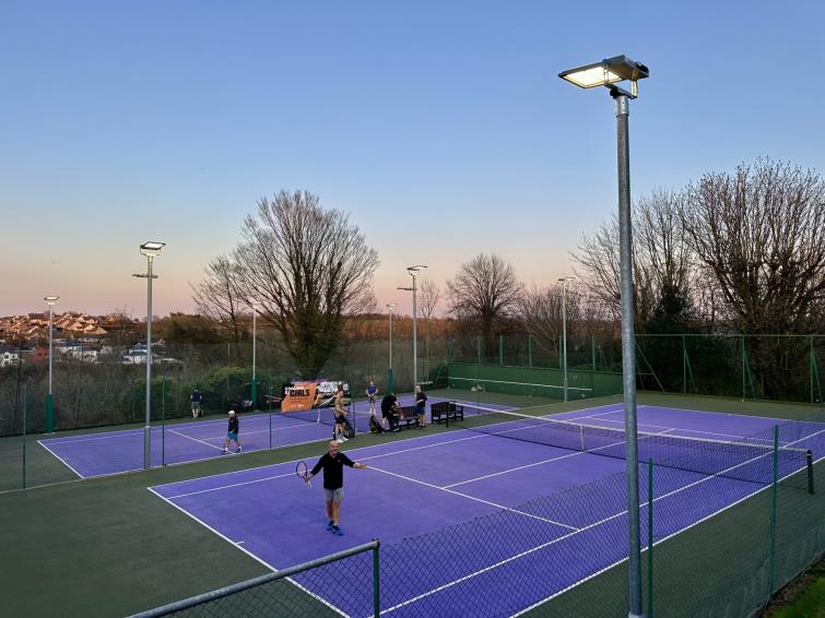 New floodlights at Haverfordwest Tennis Club