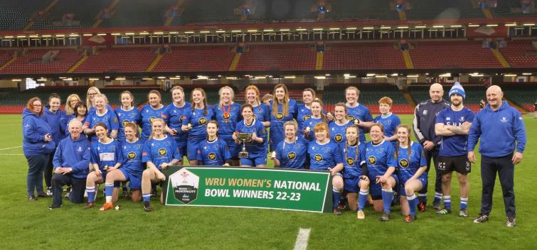 Haverfordwest Ladies show off the trophy