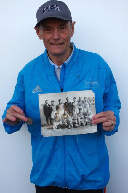 Hoss Davies with his father-in-laws medal