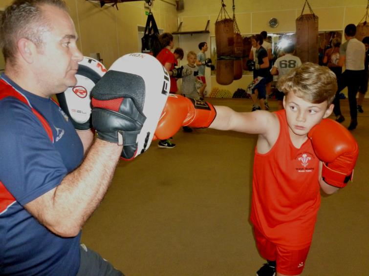 Harry Laverick doing pad work