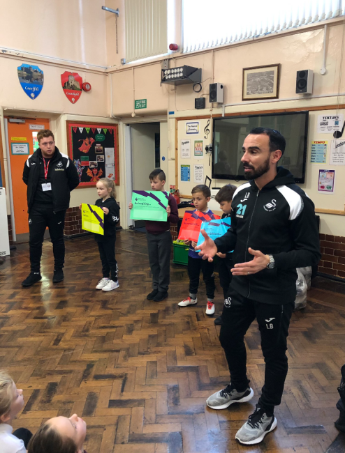 Harry Thomas at Blaengwrach with Leon Britton
